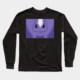 Purple Stripe Horse Face Long Sleeve T-Shirt